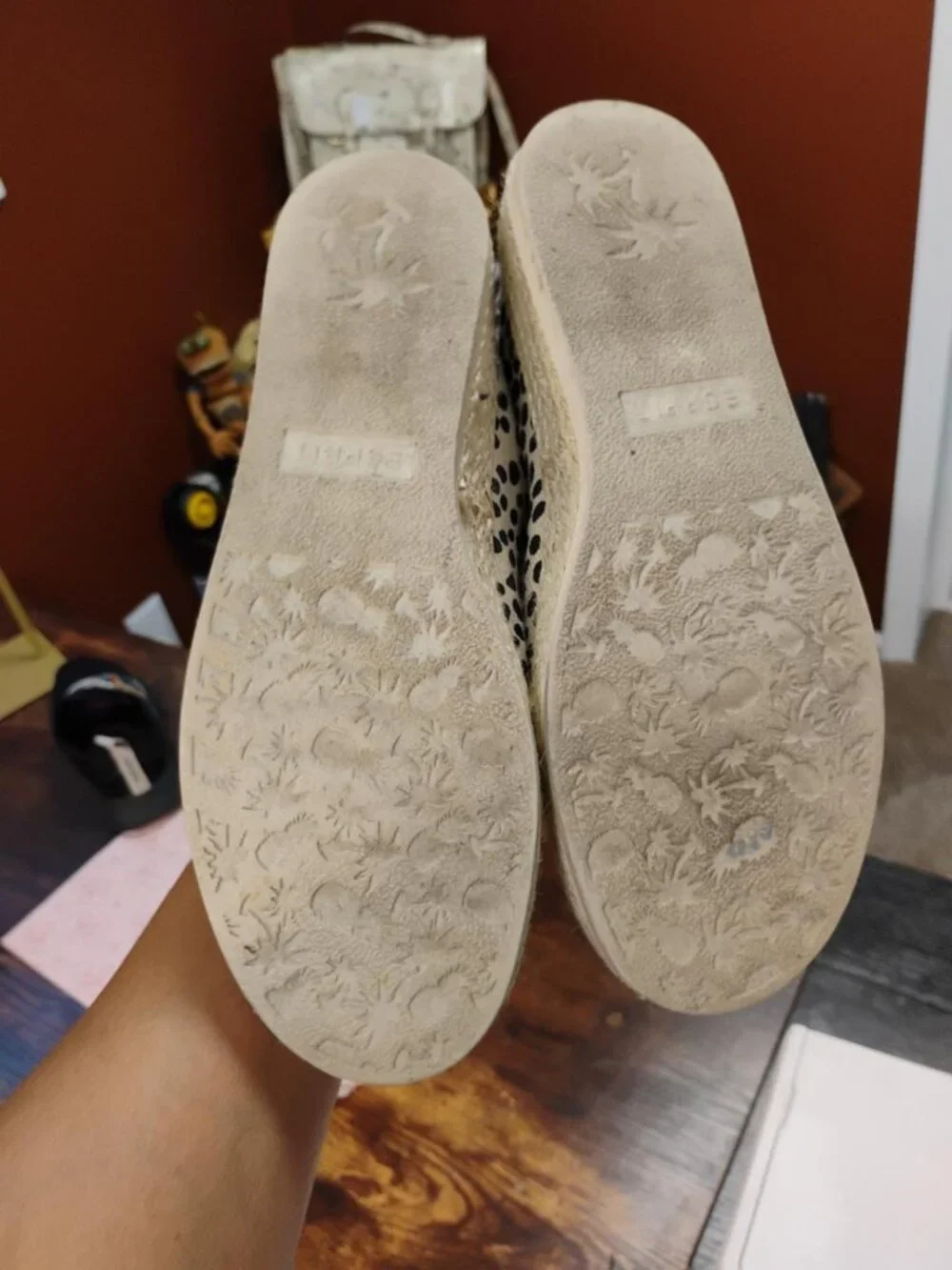 Esprit Leopard Canvas Espadrille Slip-On Flats 8.5